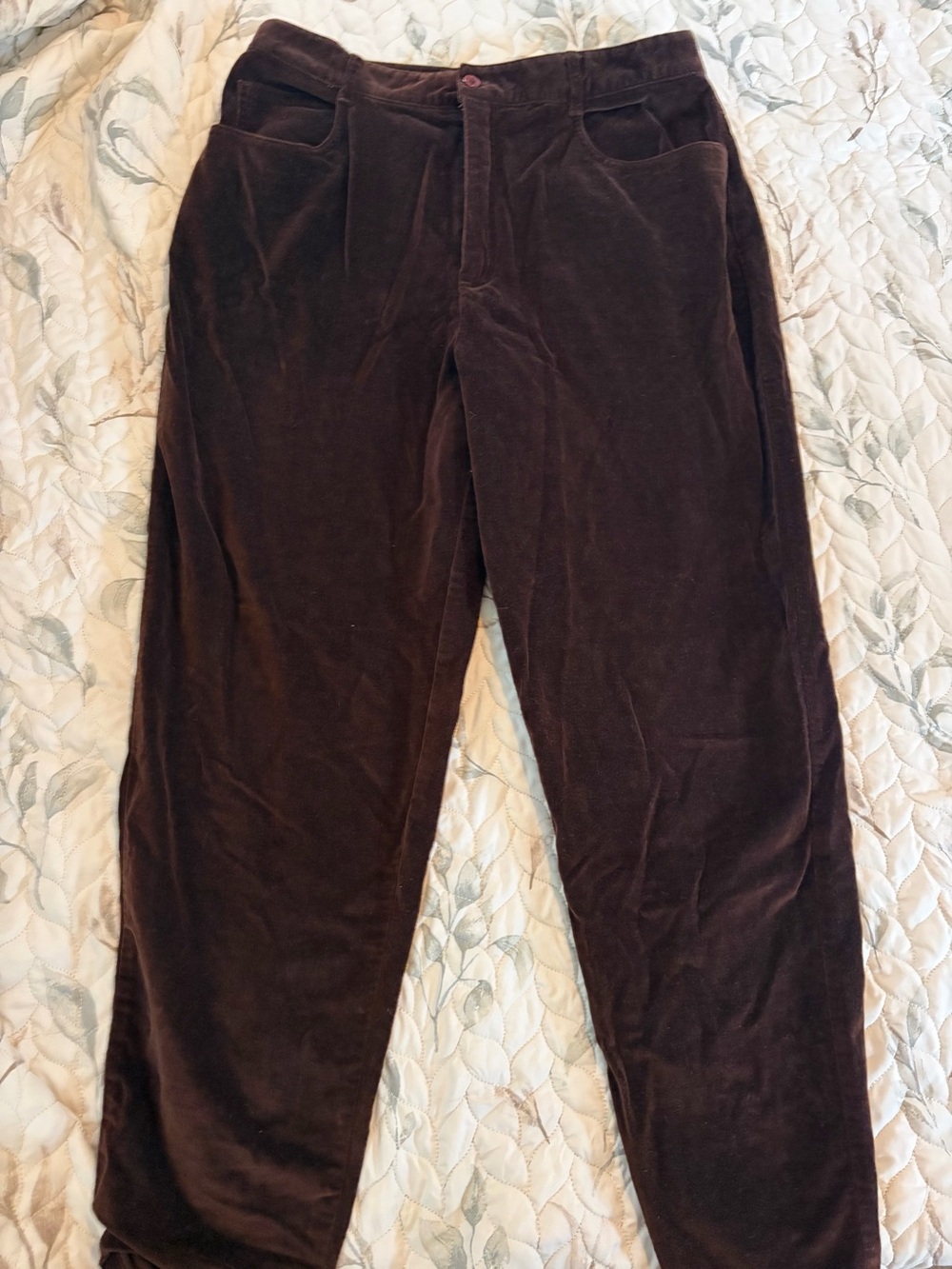 Talbots Women's Straight-Leg Corduroy Pants in Dark Brown
